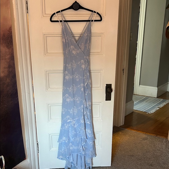 Lulu's Light Blue Floral Formal Maxi Dress - Picture 3 of 6
